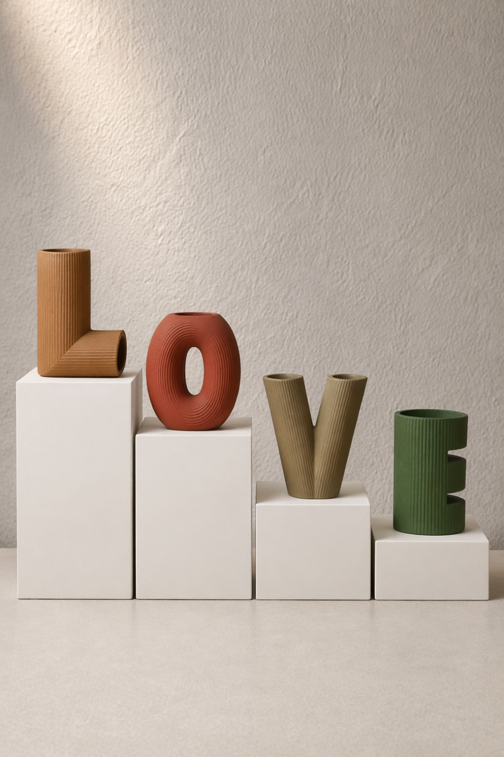 Amour Echo LOVE letter vase set — luxury gift for home decor by Elunne