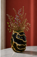 Midnight Relic black ceramic vase with gold detail by Elunne — shot 1