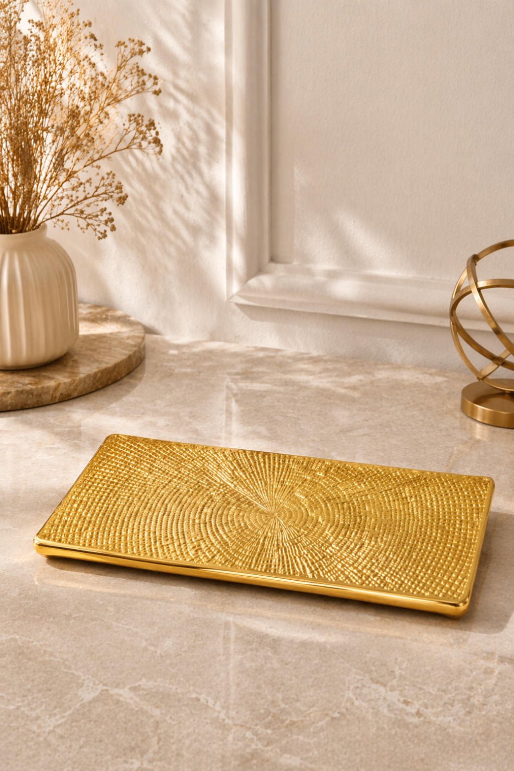 Royal Meridian gold decorative serving tray by Elunne