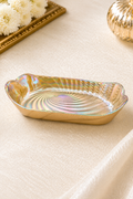 Satin Dusk gold iridescent decorative bowl by Elunne 