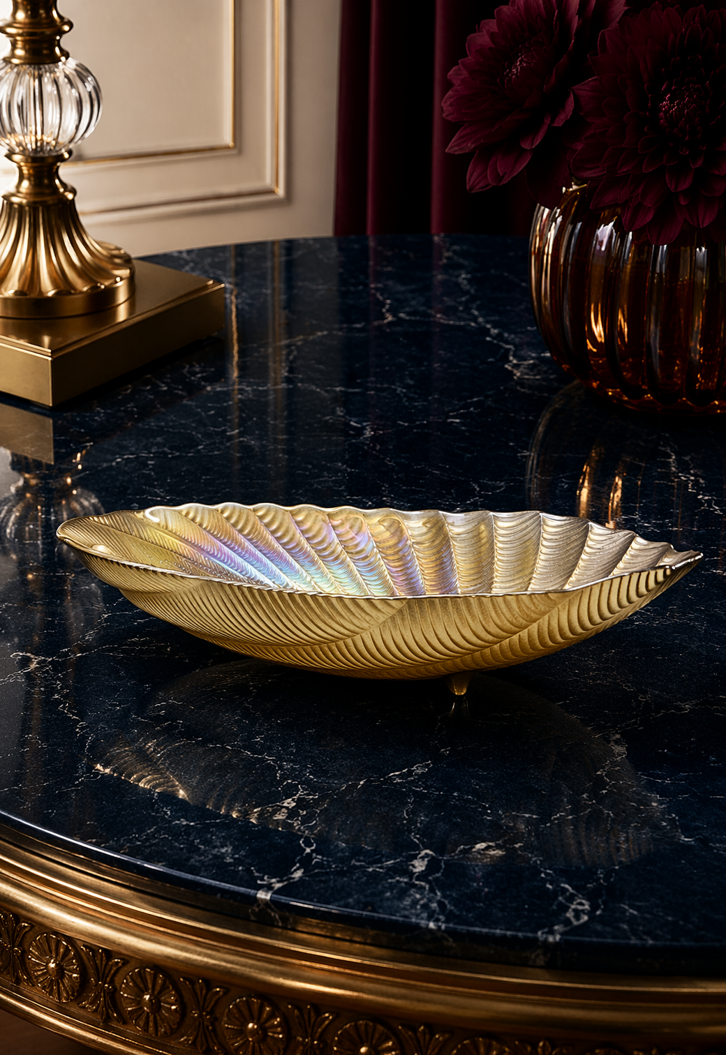 Elunne Eden Dusk sculpted gold bowl with shell form