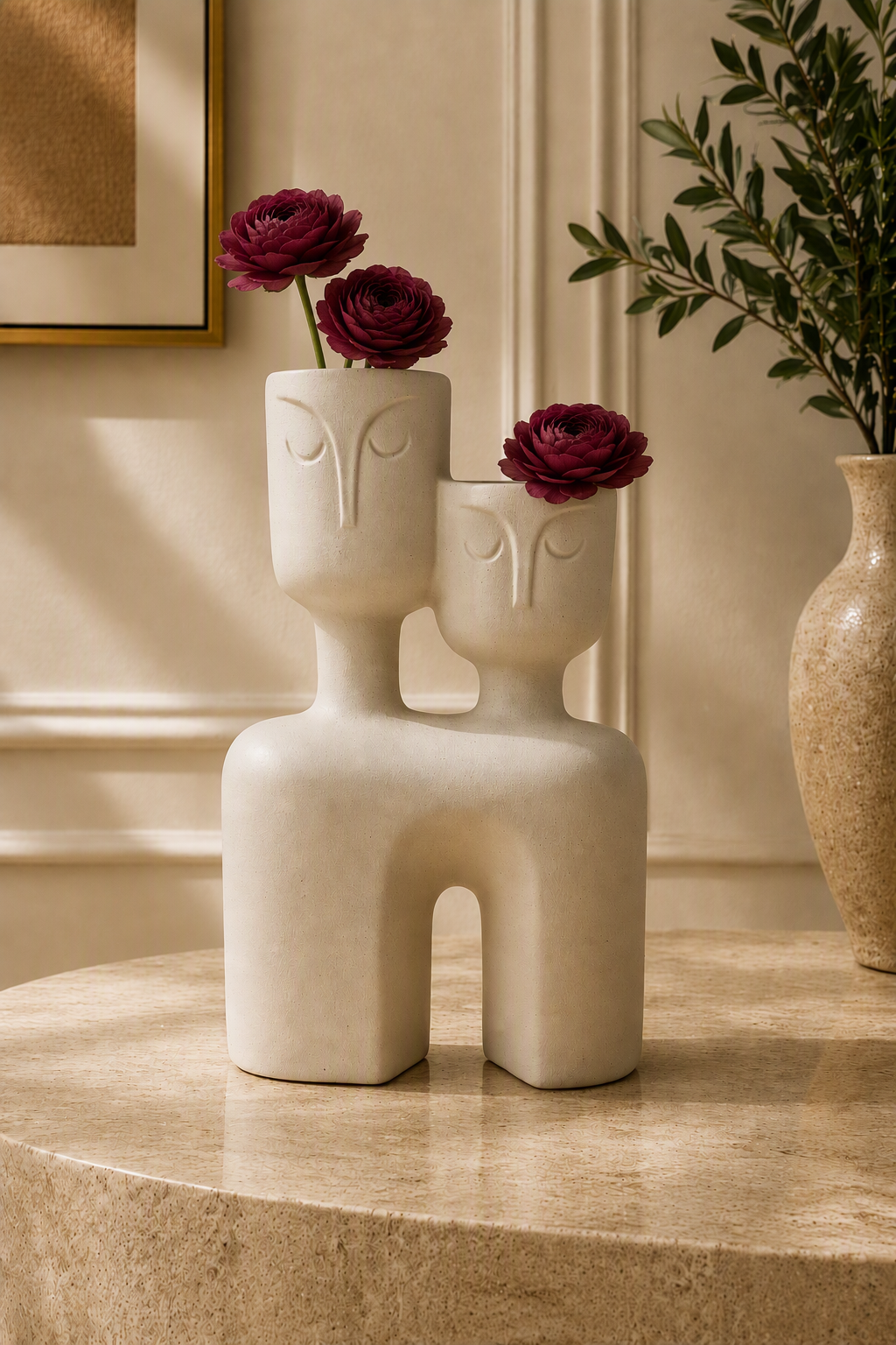 Whisperstone acting as a vase, with flowers inside