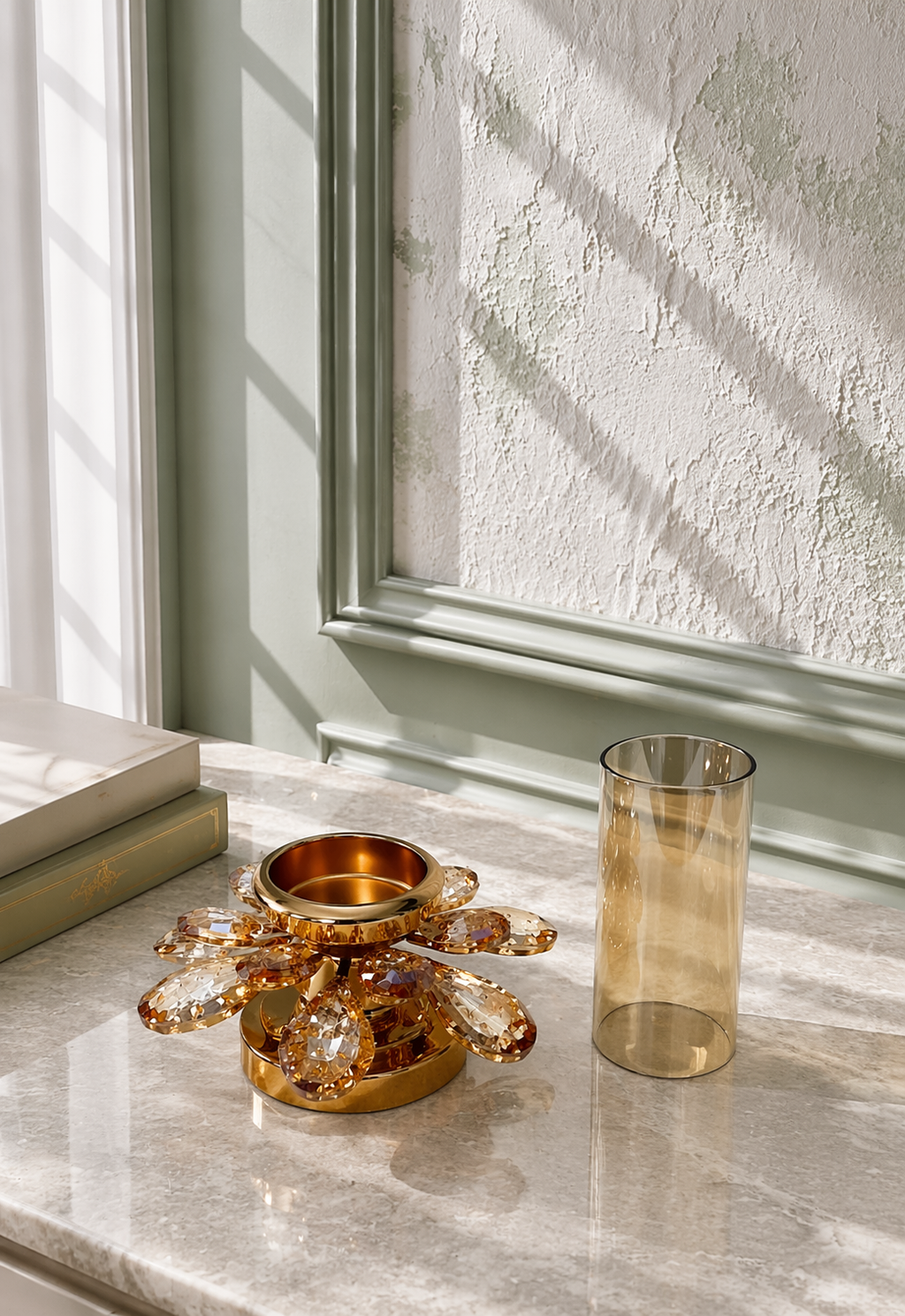 Aurelia Bloom gilded petal candle holder — table decor 